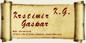 Krstimir Gašpar vizit kartica
